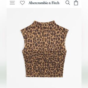 Abercrombie Paloma Mesh Top Leopard